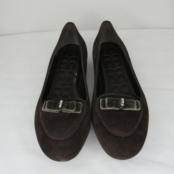 Coach LIDIA Brown Suede Loafers Women's 7 - Picture 2 of 9